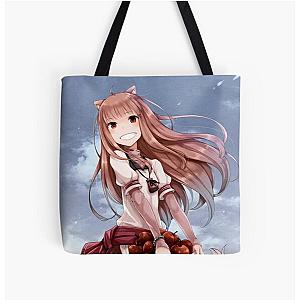 Holo with a Bundle of Apples - Spice and Wolf All Over Print Tote Bag