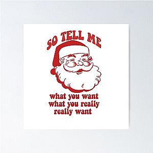 SO TELL ME WHAT YOU WANT Santa Claus Christmas Spice Girls Lyrics Poster