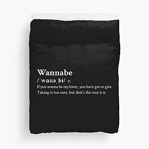 Spice Girls 90s Love Lyrics Black Duvet Cover