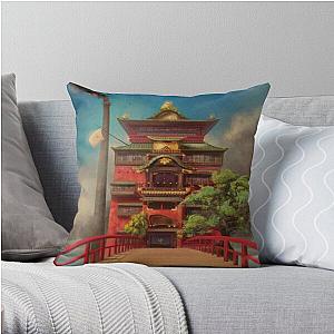 Spirited Away Bathhouse, Spirited Away art Throw Pillow RB2907