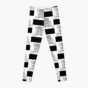 Spirited Away Bathhouse but a simple line drawing Poster Leggings RB2907