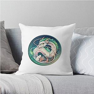 Haku Spirited Away Sticker Throw Pillow RB2907