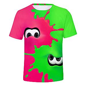 Splatoon Green and Pink Ink Squid Shooting Game T-Shirts