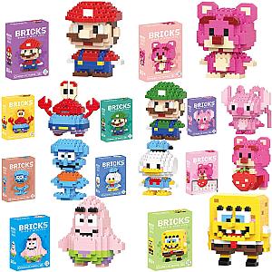 Spongebob Patrick Squidward Star Cartoon Building Blocks Toys