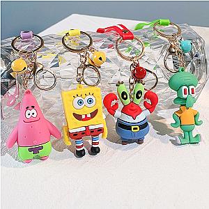 Spongebob Patrick Star Squidward Tentacles Cartoon Cute Keychain