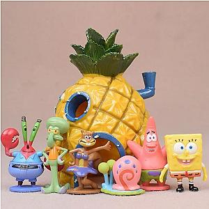 SpongeBob SquarePants Anime Character Models Fish Tank Ornaments Cake Decoration Figure Toys