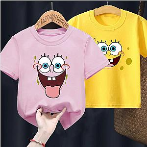 SpongeBob SquarePants Smiling Face Kids Short Sleeve T-Shirts