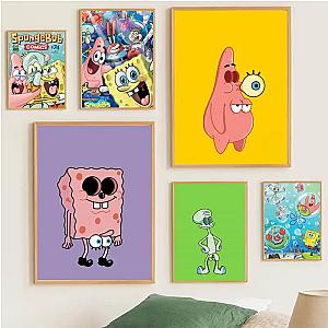 SpongeBob SquarePants Cartoon Marine Print Wall Pictures