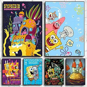 Cartoon Cute Spongebob Characters Wall Pictures