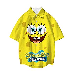 SpongeBob Squarepants Cartoon 3D Print Button Loose Shirt