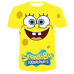 SpongeBob Squarepants Cartoon 3D O-neck Short-sleeve T-shirt