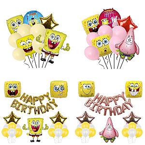 Spongebob Meal Cartoon Children's Birthday Party Balloons Decoration Supplies