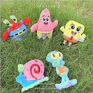 10cm Spongebob Patrick Star Gary The Snail Squidward Eugene Cute Plush Doll Keychain