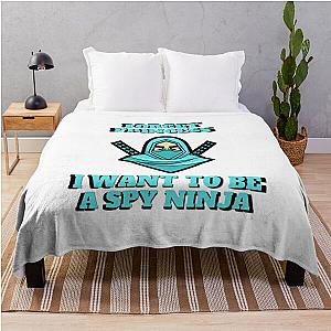 Forget Princess I Want To Be A Spy Ninja , bleu  girl ninja ,girl spy ninja gift for girls , sister.. Throw Blanket RB1810