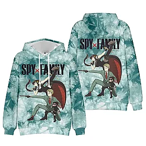 spy x family hoodies spy x family tie dye green pullover hoodie