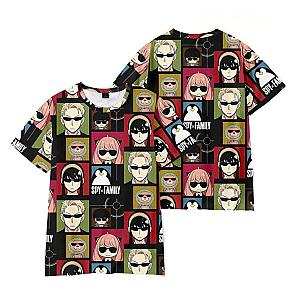 spy x family t shirts all characters pattern classic d t shirt