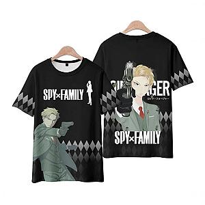 spy x family t shirts spy family loid forger d printed black t shirt