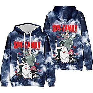 spy x family hoodies spy x family tie dye blue pullover hoodie