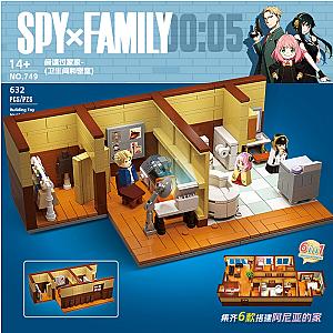 Spy X Family Rooms Cartoon House Building Blocks