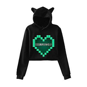 New SSSniperWolf Cat Cropped Crop Top Hiphop Hoodies