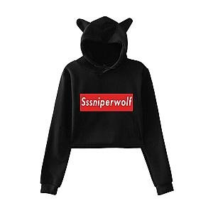 New SSSniperWolf Cat Cropped Crop Top Print Hoodies