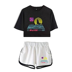 2022 SssniperWolf Synthwave Black And White Pants Sets
