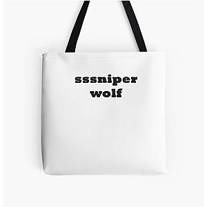 SSSniperWolf Bags - SSSniperWolf Black All Over Print Tote Bag RB1207