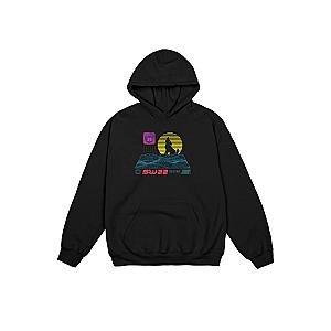 SSSniperWolf Hoodies - SYNTHWAVE Printed Black Pullover Hoodie