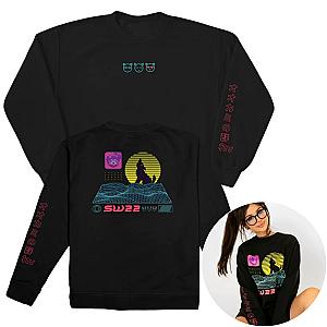 SSSniperWolf Sweatshirts - SYNTHWAVE Youth Black Pullover Sweatshirt