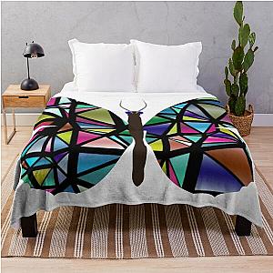 Stained Glass Butterfly Throw Blanket