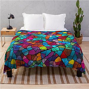 Colored Stained Glass Throw Blanket