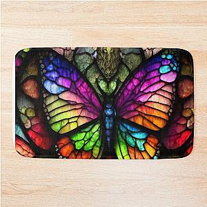 Stained Glass Butterfly by Perceptual Creations Bath Mat