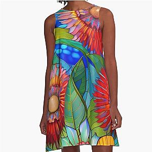 Staind Flowers A-Line Dress