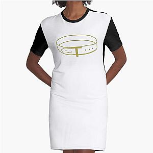 Stanley Tucci Logo with a belt in gold Graphic T-Shirt Dress