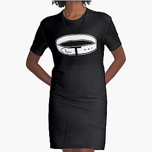 Stanley Tucci Logo with a belt in black Graphic T-Shirt Dress