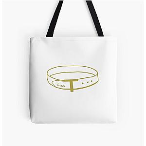 Stanley Tucci Logo with a belt in gold All Over Print Tote Bag