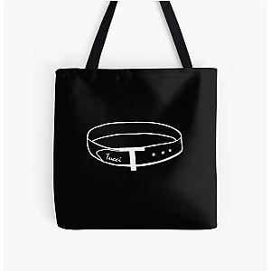 Stanley Tucci Logo with a belt in white All Over Print Tote Bag