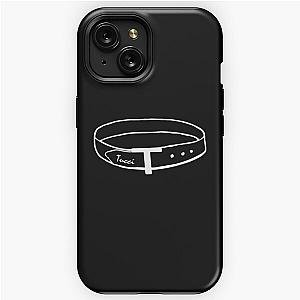 Stanley Tucci Logo with a belt in white iPhone Tough Case