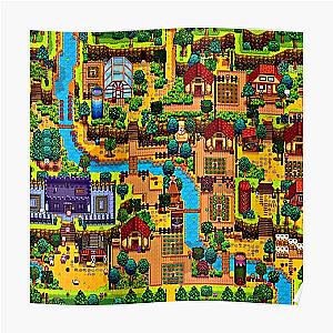 Stardew Valley Posters - Stardew valley map  Poster