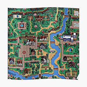 Stardew Valley Posters - Stardew valley town map Poster