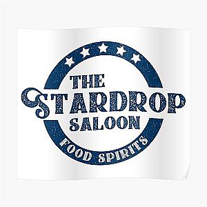 Stardew Valley Posters - The Stardrop Saloon Pub Logo | Stardew Valley | Navy Logo Poster