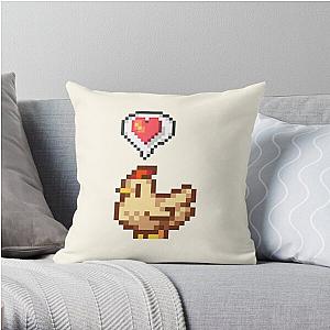 Stardew Valley Pillows - Stardew Valley Happy White Chicken Throw Pillow