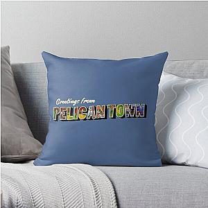 Stardew Valley Pillows - Greetings from Pelican Town | Stardew Valley Retro Postcard Throw Pillow