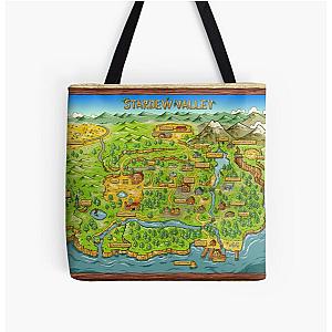 Stardew Valley Bags - Stardew Valley Map All Over Print Tote Bag