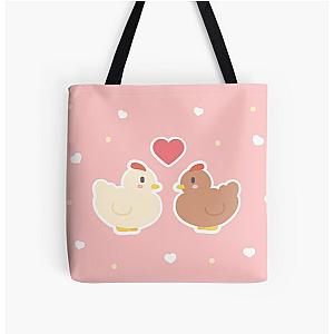 Stardew Valley Bags - Stardew Valley Chicken - Valentine's Day Edition - Cute Vector Art Illustration All Over Print Tote Bag