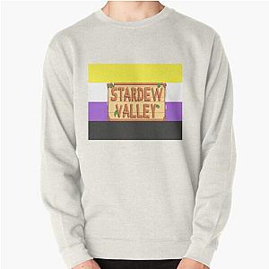 Stardew Valley Sweatshirts - Stardew Valley Logo - Nonbinary Pride Flag Pullover Sweatshirt