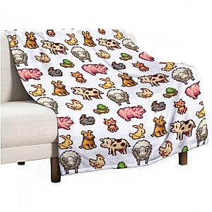 Stardew Valley Pixel Animals Farm Game Throw Blanket