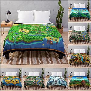 Stardew Valley Cartoon Pixel Game Scene Map Blanket