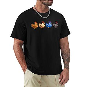 4 Chickens Stardew Valley Pixel Game T-Shirt