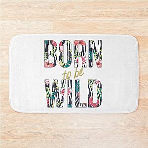 Born to be Wild Steppenwolf Animal Print Zebra Pink Gold Rock Lyric Bath Mat